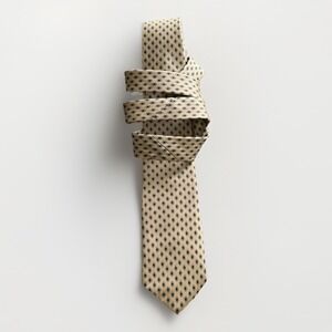 Austin Reed ALL SILK Tie Tan Beige Diamond Geometric Pattern Mens Necktie